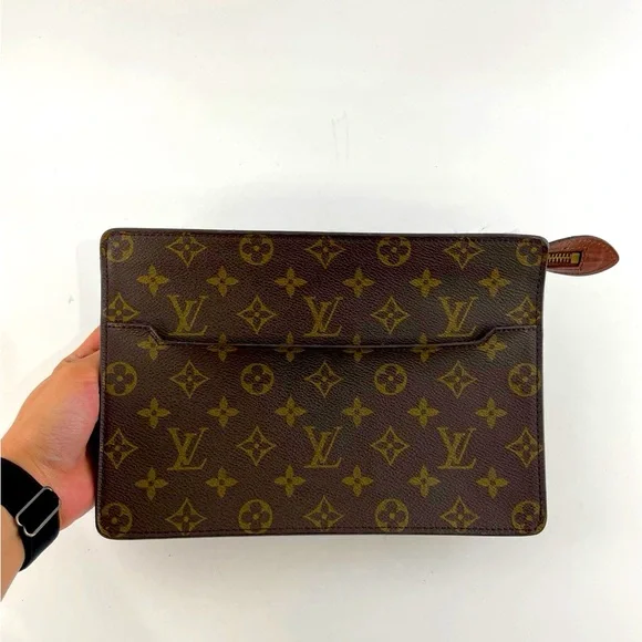 LOUIS VUITTON Monogram Pochette Homme Clutch Bag EUC🤎💛🤎💛TH0942 - Picture 2 of 12